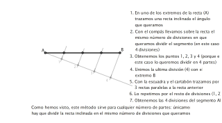 División de un segmento en "n" partes iguales
