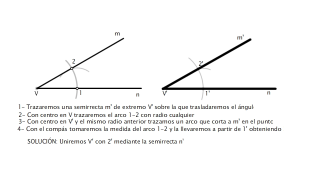 Copiar un ángulo con el compás