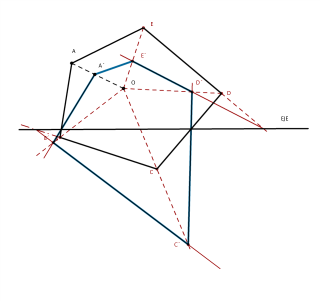 DIBUJAR LA FIGURA HOMÓLOGA DEL DADA, CONOCIDOS EL CENTRO O DE LA HOMOLOGÍA Y EL HOMÓLOGO DEL VÉRTICE A.