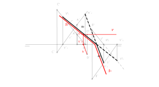 Marraztu ? planoa ? planoarekiko paraleloa eta D puntutik (20, 20, 20) pasatzen dena. A, B eta C puntuek definitzen dute ? planoa: A (0,-40,20), B (30