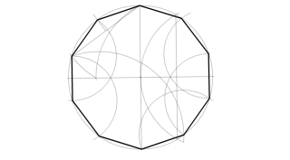 DECÁGONO DADO EL RADIO DE LA CIRCUNFERENCIA