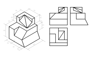 Representa en sistema diédric