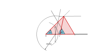 Triángulo coñecendo mediana e dous ángulos