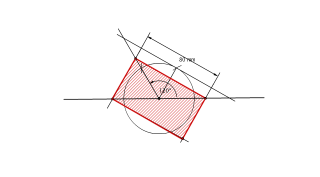 Trazar rectangulo coñecendo lado e ángulo entre diagonais