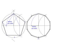 polígonos de 5 y 10 lados