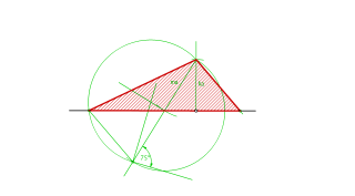 Triángulo coñecendo o ángulo A e a altura e mediana ha  e ma
