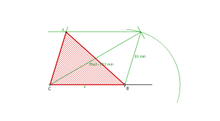 Trazar triángulo coñecendo os lados a e b e máis a mediana mc