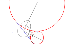 Circunferencias tangentes a dos rectas dadas dado el punto de tangencia.