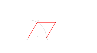 Construcción un rombo dados un lado y un ángulo