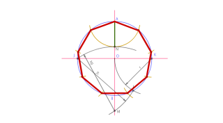 Polígono 9 lados dado radio