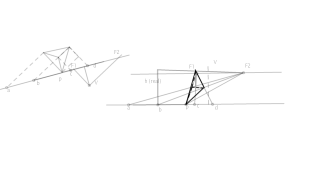 cónica oblícua de una pirámide