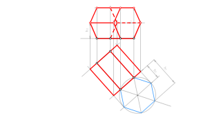 Prisma apoyada en cara lateral