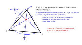 Trazar el ORTOCENTRO (H) del triángulo dado.