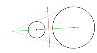 Circunferencias tangente a otra y a dos rectas