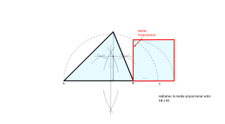 Cuadrado equivalente a un triángulo.