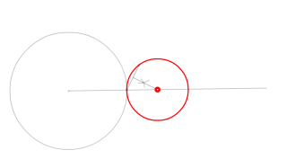 7.- Trazar la circunferencia tangente a la circunferencia dada por el punto de tangencia indicado