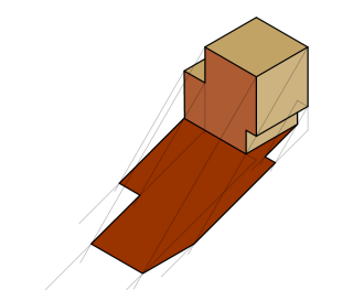 Sombra en perspectiva isométrica