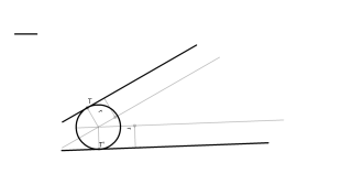 r erradioa duen zirkunferentzia eraiki. Bere ukitzaileak diren bi zuzenetatik abiatuta
