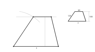 Construcció d'un trapezi coneixent-ne la mesura de les dues bases, la seva altura i la mesura d'un costat