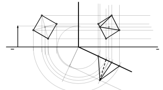 proyecciones de una piramide apoyada en plano proyectante horizontal