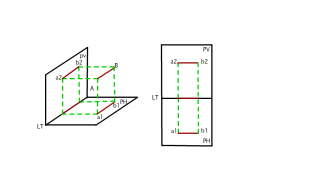 PROYECTAR UNA LINEA HORIZONTAL DE 20mm . PARALELA AL PLANO VERTICAL Y PARALELA AL PLANO HORIZONTAL 