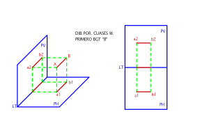 PROYECTAR UNA LINEA HORIZONTAL DE 20mm. PARALELA AL PLANO VERTICAL Y PARALELA AL PLANO HORIZONTAL 