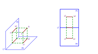 PRYECTAR UNA LINEA HORIZONTL DE 20mm.PARALELA AL PLANO VERTICAL Y PARALELA AL PLANO HORIZONTAL 