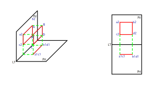 PROYECTAR UN CUADRADO PARALELO AL PLANO VERTICAL 
