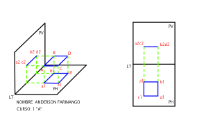 PROYECTAR UN CUADRADO DE 20mm PARALELO AL PLANO HORIZONTAL A PH Y PV 