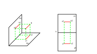 PROYECTAR UNA LINEA  HORIZONTAL DE 20mm, PARALELA AL PLANO VERTICAL  Y PARALELA AL PLANO HORIZONTAL