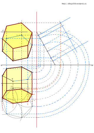 PROPUESTA 29. PRISMA DE BASE HEXAGONAL SOBRE PLANO PARALELO A LA LÍNEA DE TIERRA.