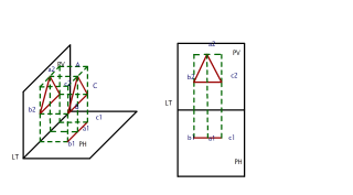 PROYECTAR UN TRIANGULO EQUILATERO AL PLANO HORIZONTAL Y VERTICAL