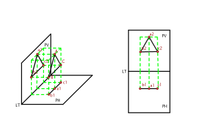 PROYECTAR UN TRIANGULA EQUILATERO AL PLANO HORIZONTAL Y VERTICAL