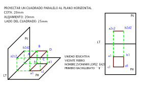 PROYECTAR UN CUADRADO PARALELOO AL PLANO VERTICAL