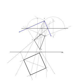 Transformació homològica de quadrilàter qualsevol en un quadrat.