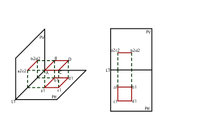 PROYECTAR UN CUADRADO DE 20 mm PARALELO AL PLANO HORIZONTAL A PH Y PV 