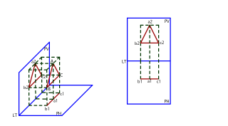 PROYECTAR UN TRIANGULO EQUILATERO AL PLANO HORIZONTAL Y VERTICAL