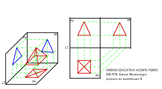 PROYECTAR UNA PIRAMIDE DE BASE CUADRADA  A LOS TRES PLANOS