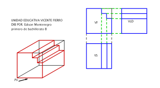DETERMINAR LAS TRES VISTAS PRINCIPALESDEL SOLIDO DEL ENUNCIADO