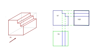 DETERMINAR LAS TRES VISTAS PRINCIPALESDEL SOLIDO DEL ENUNCIADO