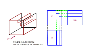 DETERMINAR LAS TRES VISTAS PRINCIPALESDEL SOLIDO DEL ENUNCIADO 