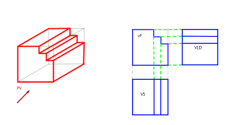 DETERMINAR LAS TRES VISTAS PRINSIPALES DEL SOLIDO DEL ENUNCIADO