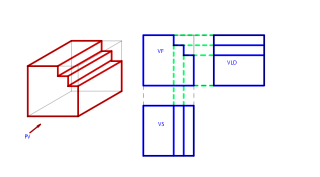 DETERMINAR LAS TRES VISTAS PRINCIPALES DELSOLIDO DEL ENUNCIADO