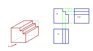 DETERMINAR LAS TRES VISTAS PRICIPALESDEL SOLIDO DEL ENUNCIADO