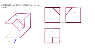desarrollar  las vistas principales  del solido