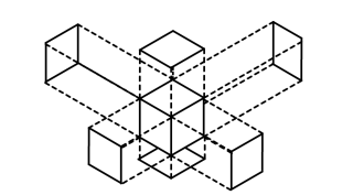 cubo isometrico de 6 caras