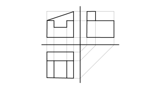 Plano rebatido de un cuerpo isometrico