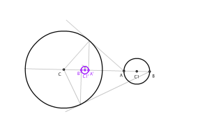 7.- Inversión de una circunferencia exterior a la circunferencia de puntos dobles