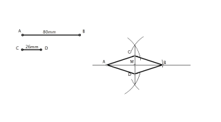 Rombo dadas las dos diagonales