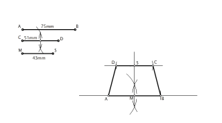Trapecio isósceles conocidas las bases y la altura